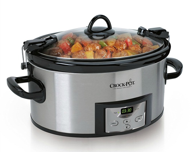 Crock-Pot 6-Quart Programmable Cook & Carry Slow Cooker with Digital Timer, Stainless Steel , SCCPVL610-S 