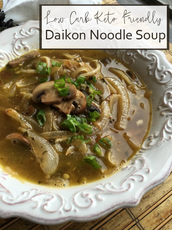 With winter and flu season in full swing, sometimes, you just want something warm and cozy. This low carb Daikon Noodle Soup is a perfect choice. Whole 30, Keto Friendly, and Vegan and vegetarian, too. 