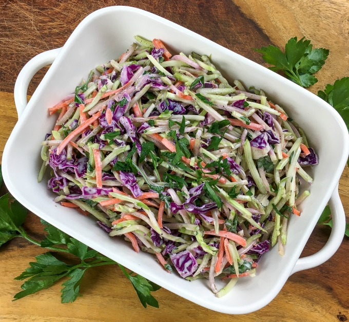 Quick and easy broccoli slaw recipe that's keto friendly, too