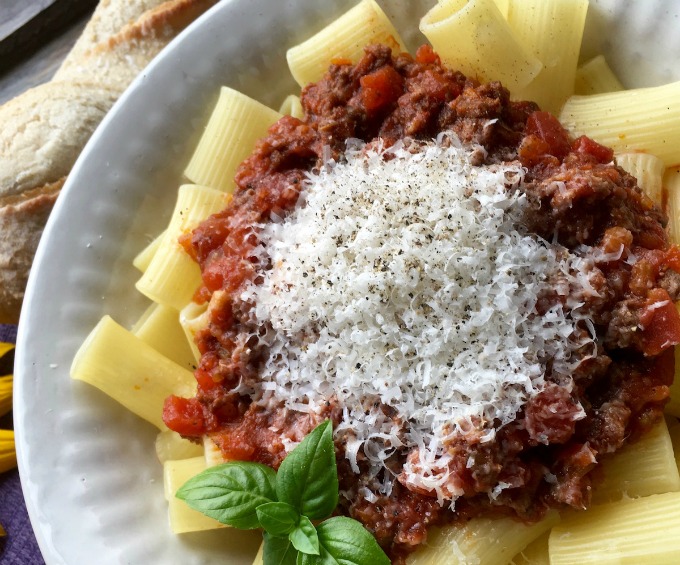 An easy to make chunky Bolognese or spaghetti sauce recipe