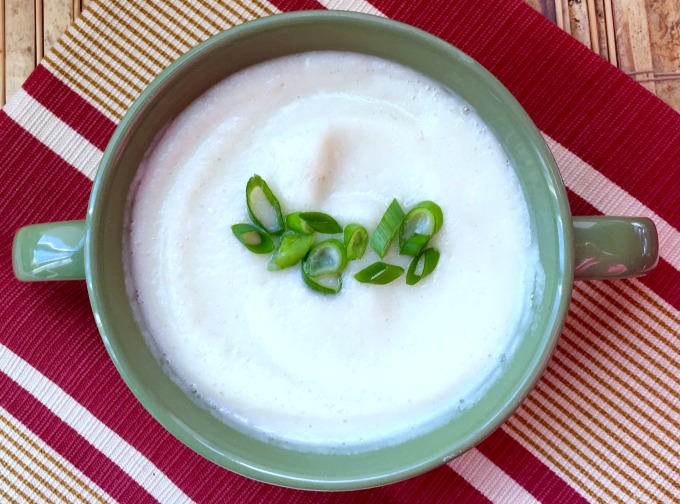 Low carb cauliflower goat cheese soup