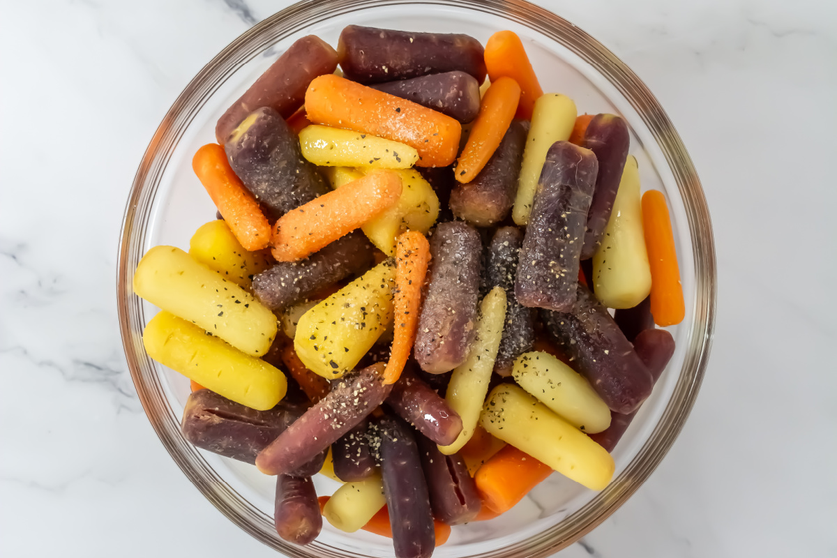 seasoned raw colorful carrots